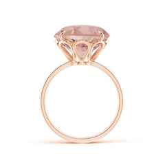 Angara Natural Claw-Set Round 5.1 ct Morganite Cocktail Ring in 14K Solid Gold