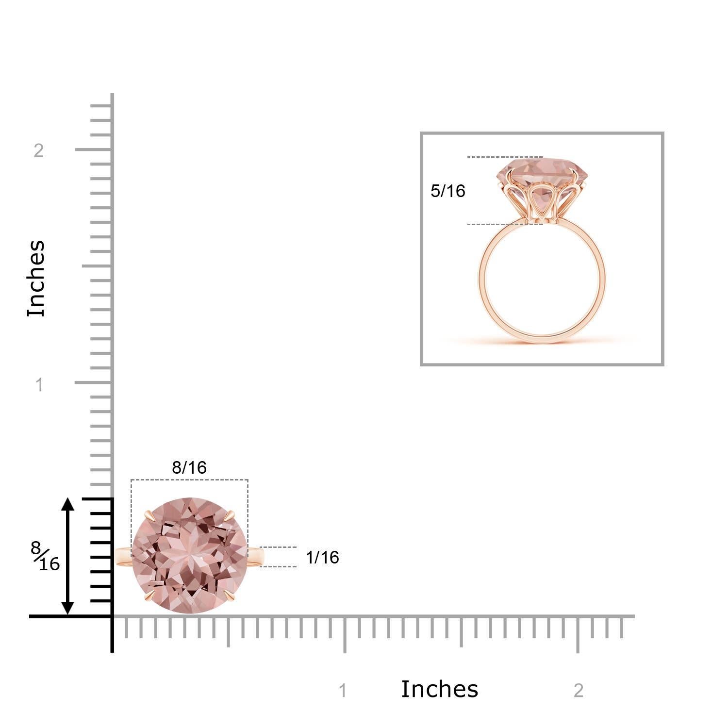 Angara natürlichen Claw-Set Runde 5,1 ct Morganit Cocktail-Ring in 14K massivem Gold im Angebot 1