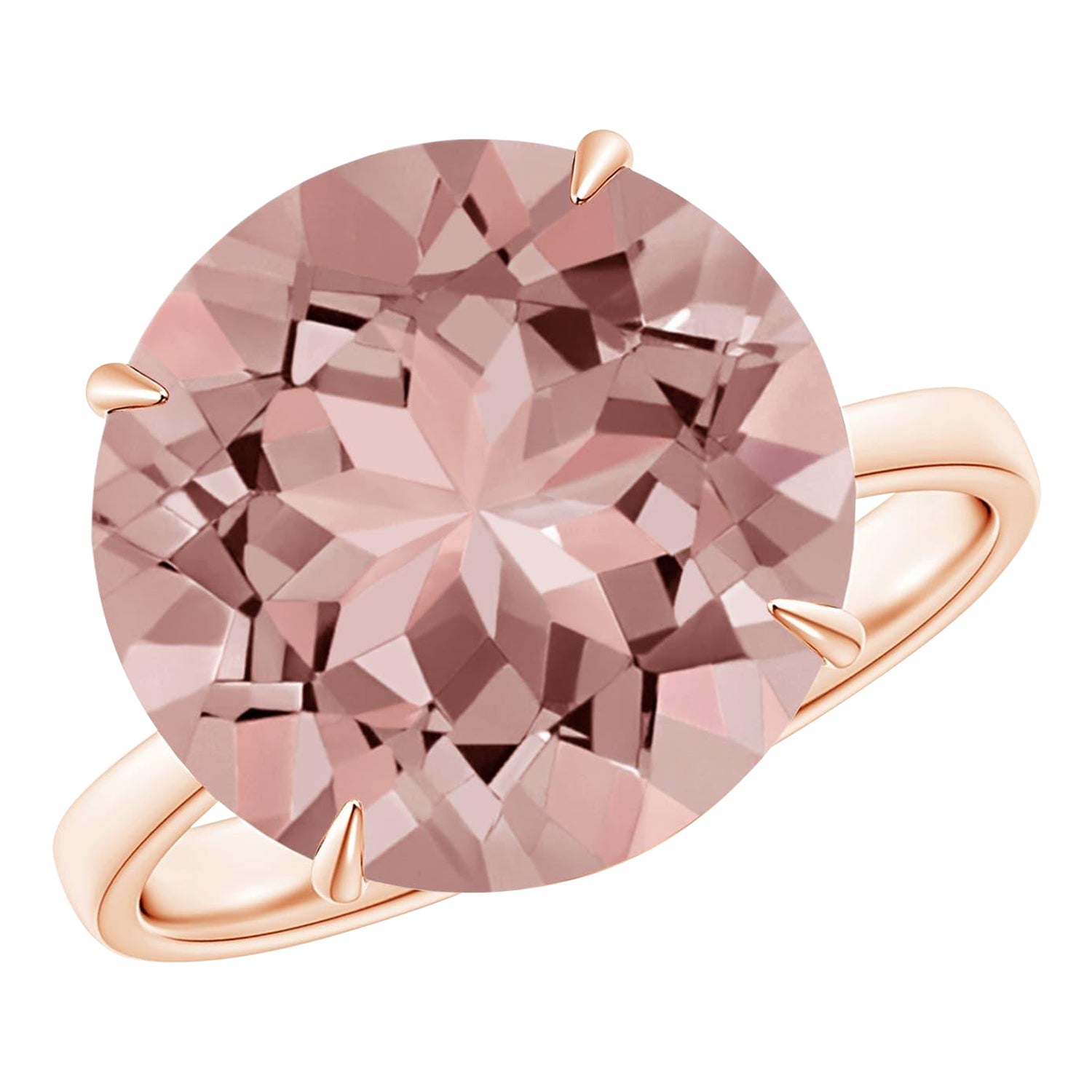 Angara natürlichen Claw-Set Runde 5,1 ct Morganit Cocktail-Ring in 14K massivem Gold