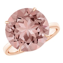 Angara natürlichen Claw-Set Runde 5,1 ct Morganit Cocktail-Ring in 14K massivem Gold