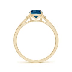 Angara Natural Cushion 1.1 ct London Blue Topaz Solitaire Ring in 14K Solid Gold