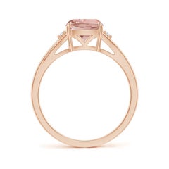 Angara Natural Cushion 1.2 ct Morganite Solitaire Ring in 14K Solid Gold