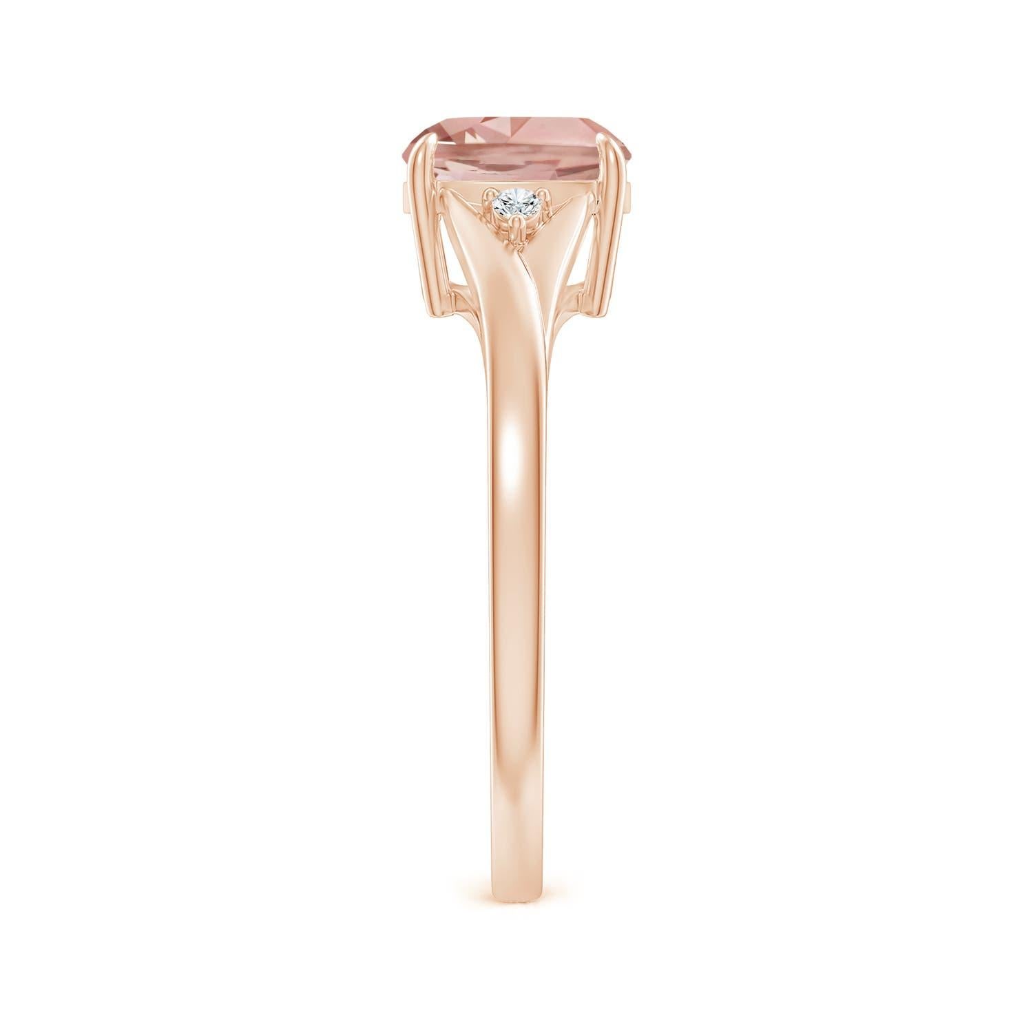 Angara natürlichen Kissen 1,2 ct Morganit Solitär-Ring in 14K massivem Gold Damen im Angebot