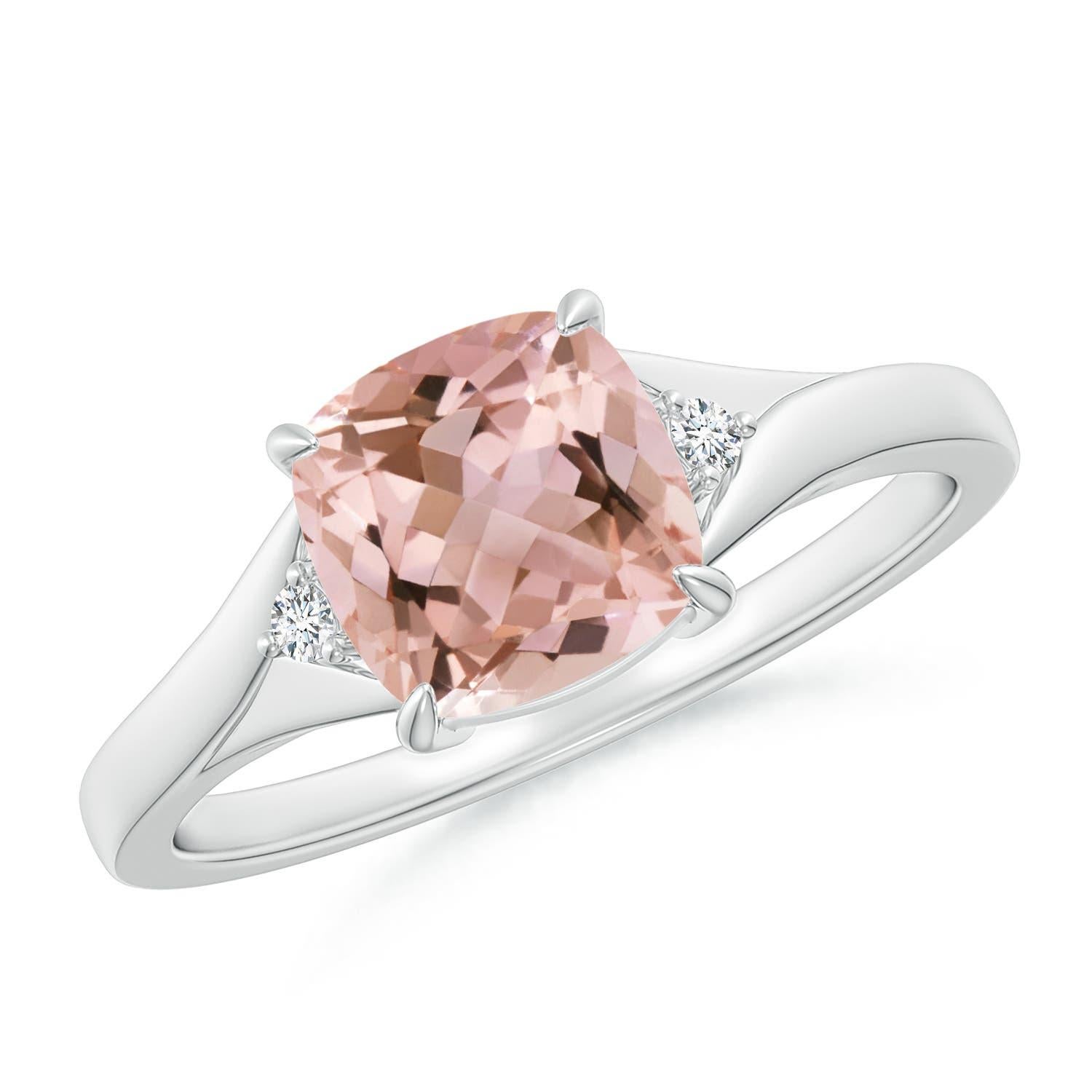 Angara natürlichen Kissen 1,2 ct Morganit Solitär-Ring in 14K massivem Gold im Angebot 2