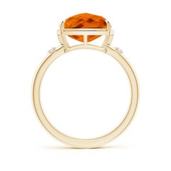 Anello da cocktail Angara Art Deco con cuscino naturale di Citrino da 4 carati in oro massiccio 14K