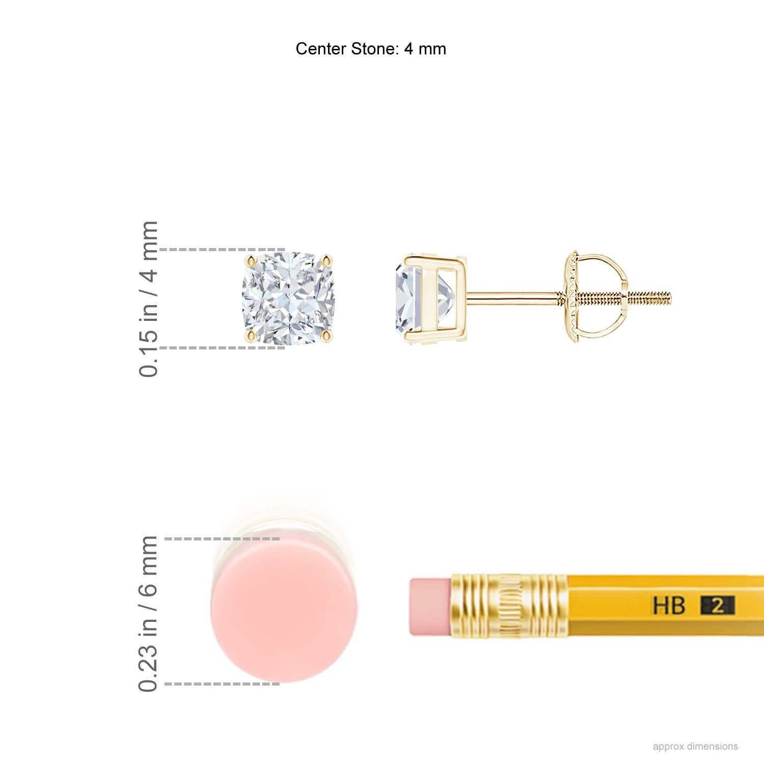 Moderno Orecchini a perno con solitario di diamanti naturali Angara in oro massiccio 14K in vendita