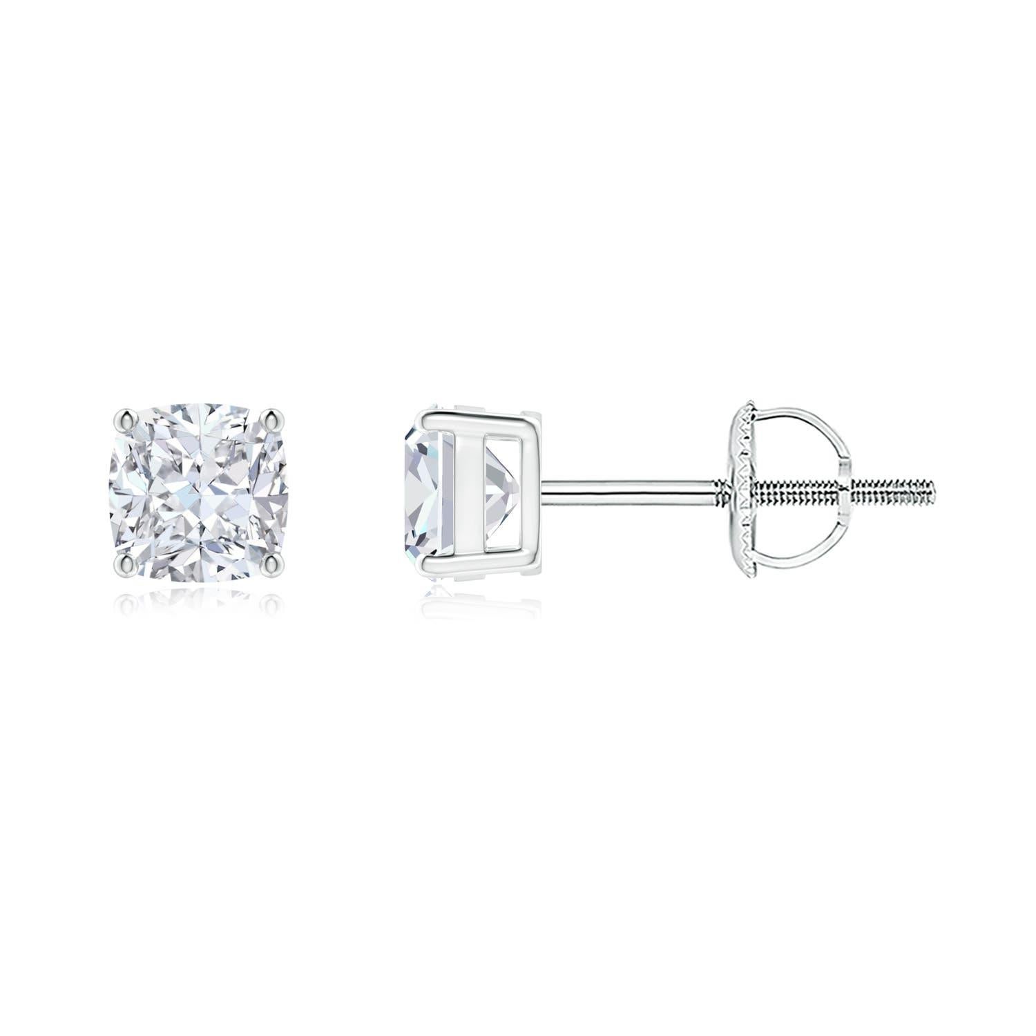 Orecchini a perno con solitario di diamanti naturali Angara in oro massiccio 14K in vendita 1