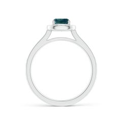 Angara 14K White Gold Teal Montana Sapphire Ring with Diamonds, 0.57ct