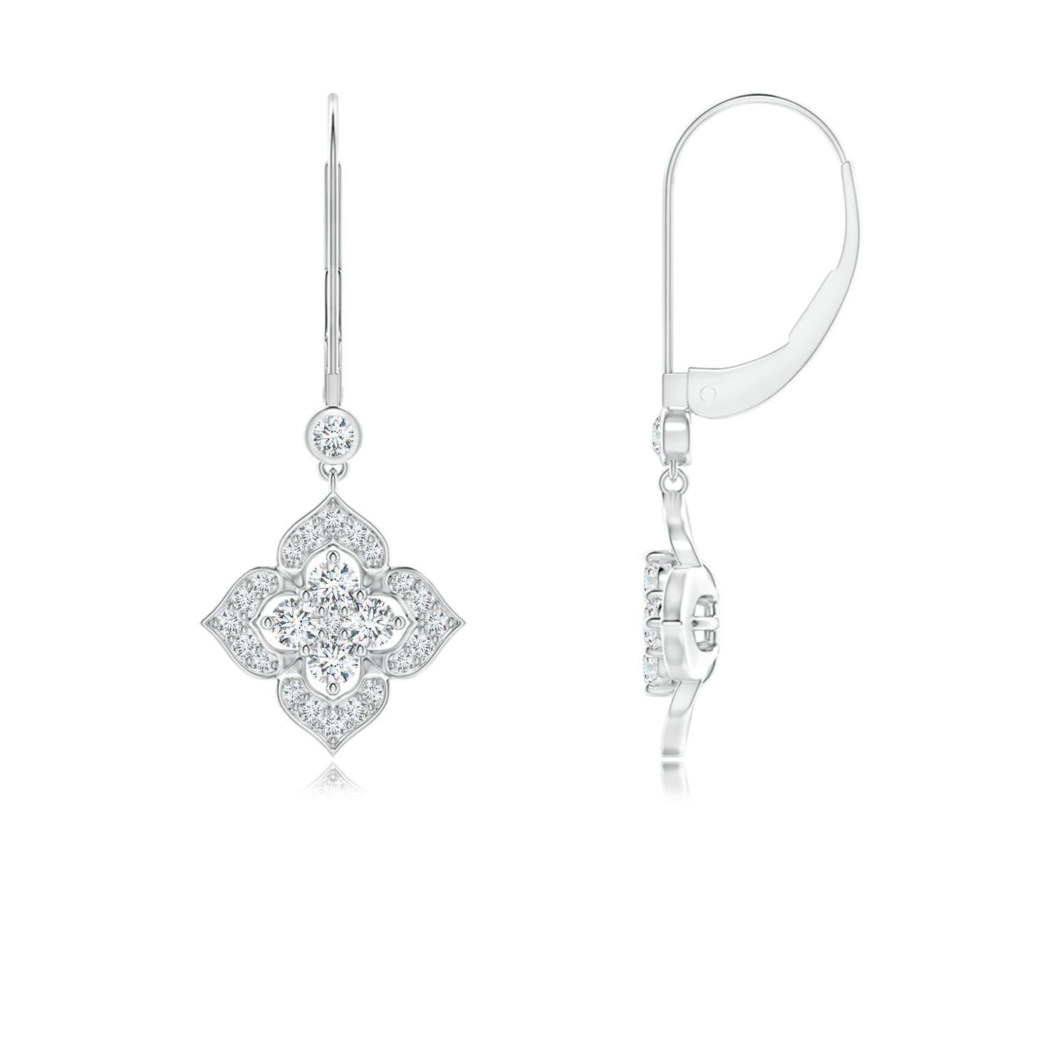 Orecchini a lobo con diamante naturale Angara in oro massiccio 14K per donna In condizioni Nuovo in vendita a Los Angeles, CA