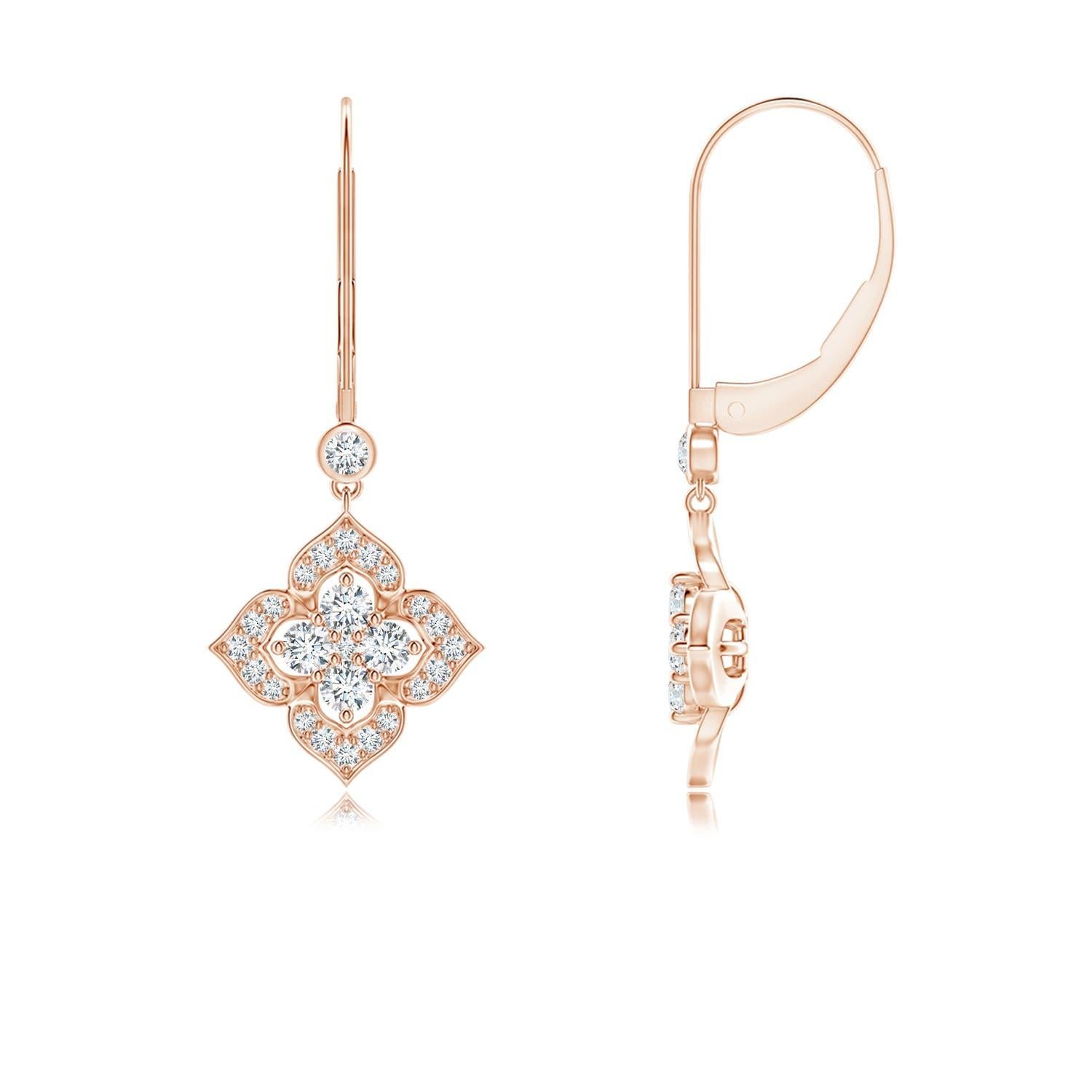 Donna Orecchini a lobo con diamante naturale Angara in oro massiccio 14K per donna in vendita