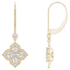 Orecchini a lobo con diamante naturale Angara in oro massiccio 14K per donna