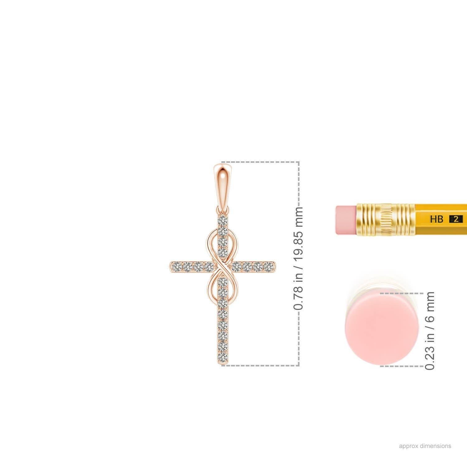 Angara Natural Diamond Kreuz und Unendlichkeit Anhänger in 14K Rose Gold für Frauen (Rundschliff) im Angebot