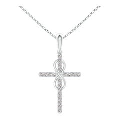 Colgante Cruz e Infinito de Diamantes Naturales Angara en Platino para Mujer