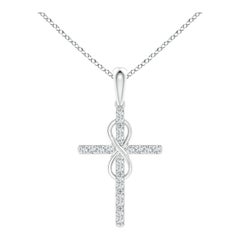 Colgante Cruz e Infinito de Diamantes Naturales Angara en Platino para Mujer