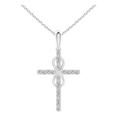 Colgante Cruz e Infinito de Diamantes Naturales Angara en Platino para Mujer
