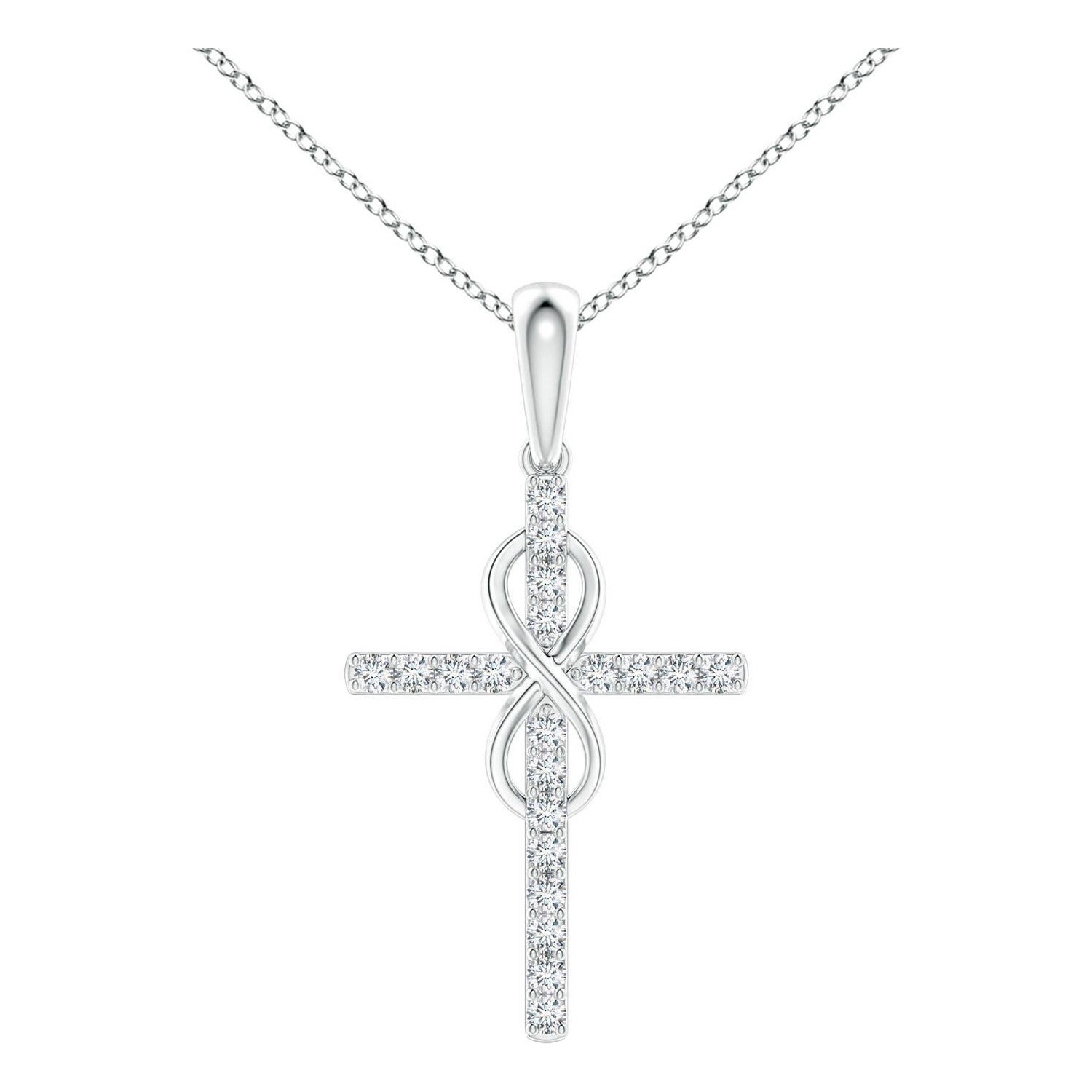 Colgante Cruz e Infinito de Diamantes Naturales Angara en Platino para Mujer