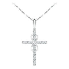 Colgante Cruz e Infinito de Diamantes Naturales Angara en Platino para Mujer