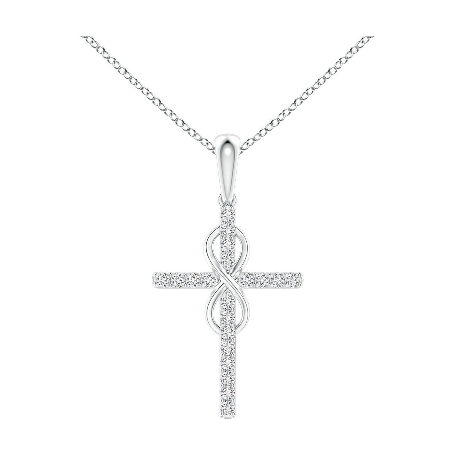 Colgante Cruz e Infinito de Diamantes Naturales Angara en Platino para Mujer