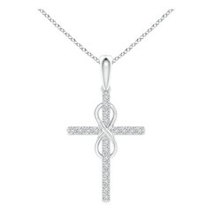 Colgante Cruz e Infinito de Diamantes Naturales Angara en Platino para Mujer