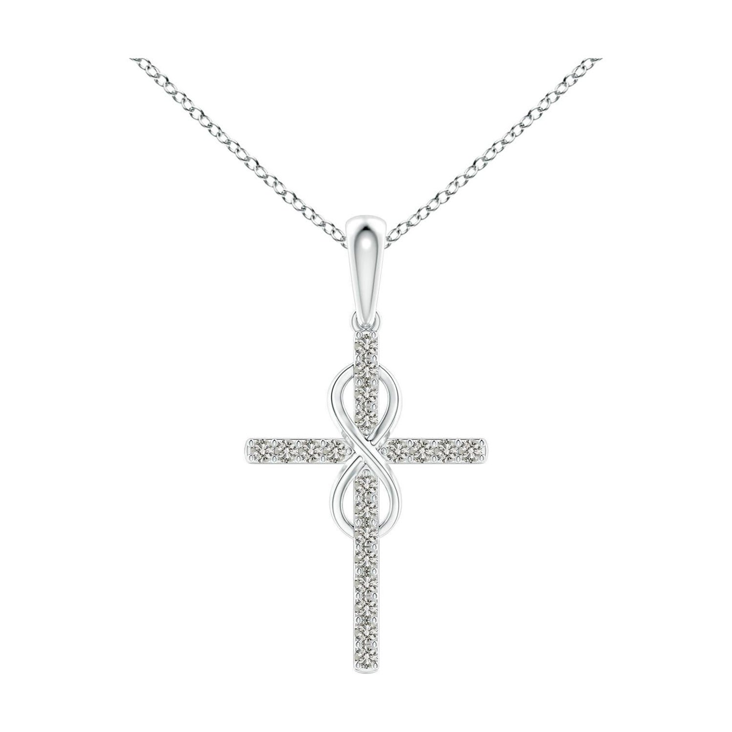 Colgante Cruz e Infinito de Diamantes Naturales Angara en Platino para Mujer