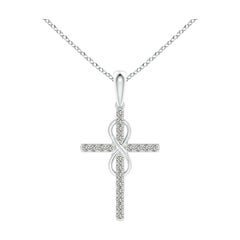 Colgante Cruz e Infinito de Diamantes Naturales Angara en Platino para Mujer