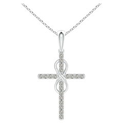 Colgante Cruz e Infinito de Diamantes Naturales Angara en Platino para Mujer