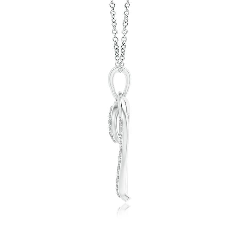 Modern ANGARA Natural 0.25cttw Diamond Double Layered Heart Pendant in 14K White Gold For Sale