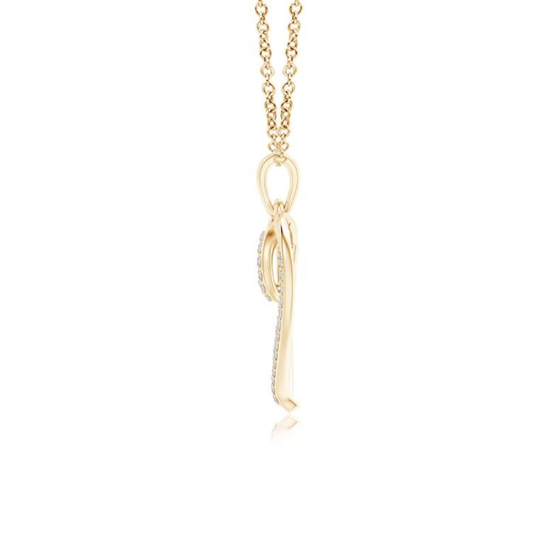 Taille ronde ANGARA Pendentif cœur à double couche en or jaune 14 carats avec diamants naturels 0,1 carat poids total en vente