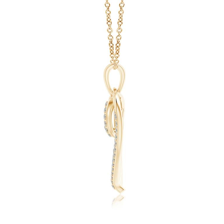 ANGARA Natürlicher 0,25cttw Diamant-Doppellagiger Herzanhänger aus 14K Gelbgold mit Diamanten (Rundschliff) im Angebot