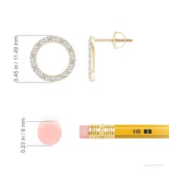Angara Natural Diamond Open Circle Stud Earrings in 14K Solid Gold for Women