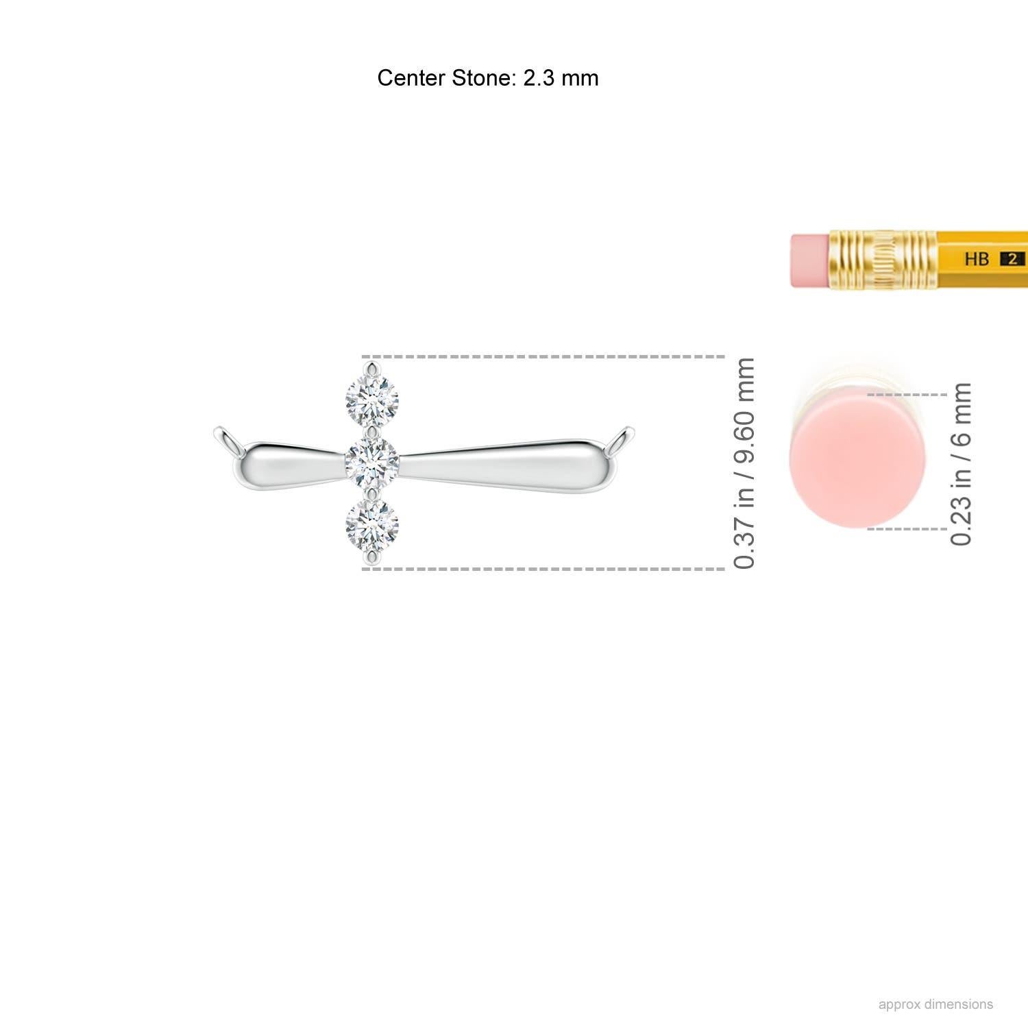 Round Cut Angara Natural Diamond Sideways Cross Necklace in 14K White Gold for Women For Sale