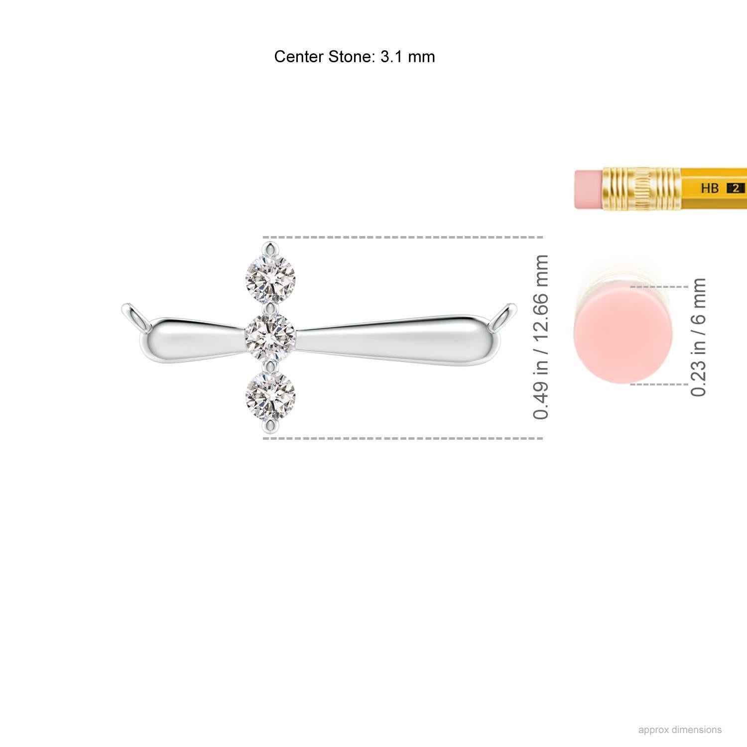 Round Cut Angara Natural Diamond Sideways Cross Necklace in 14K White Gold for Women For Sale