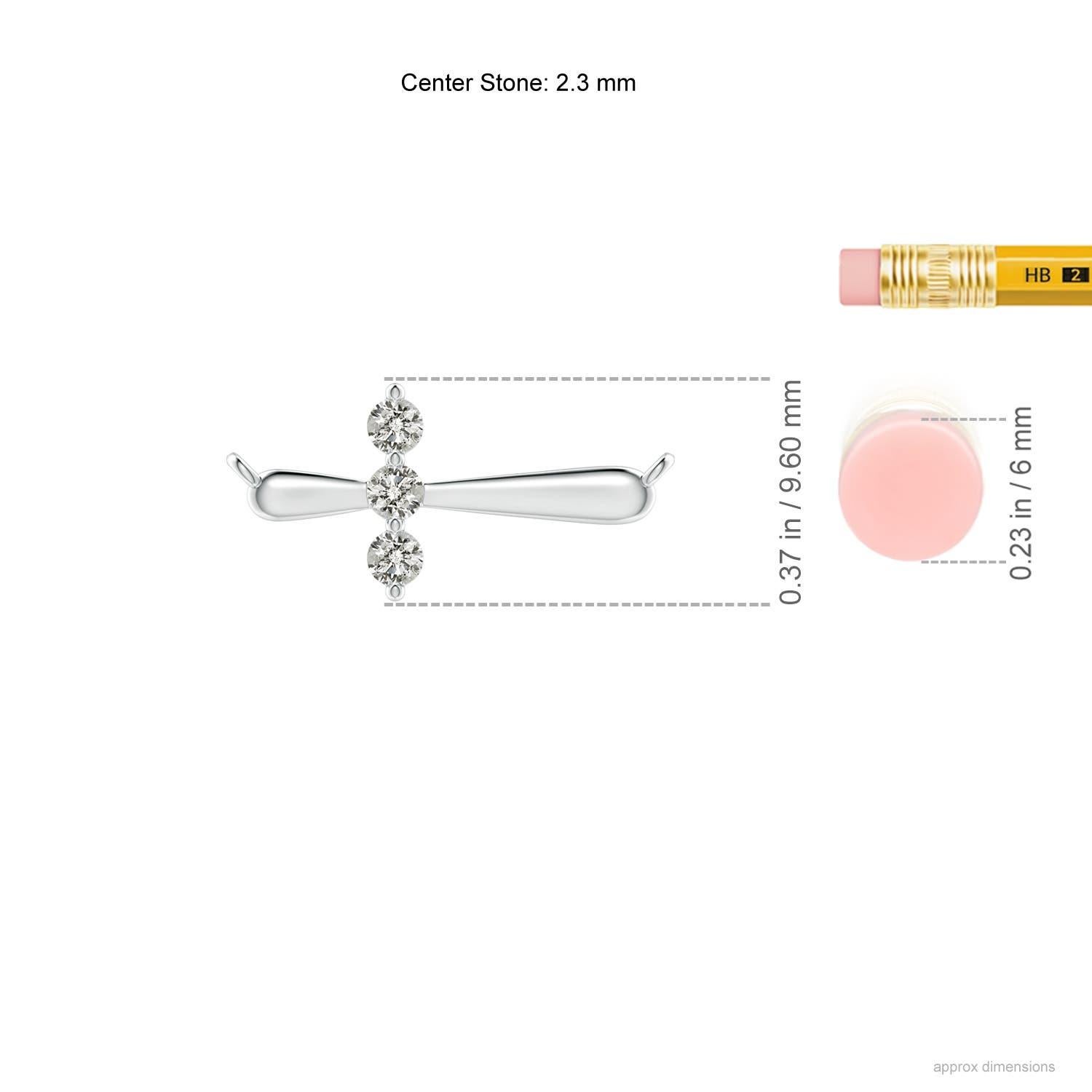 Round Cut Angara Natural Diamond Sideways Cross Necklace in 14K White Gold for Women For Sale