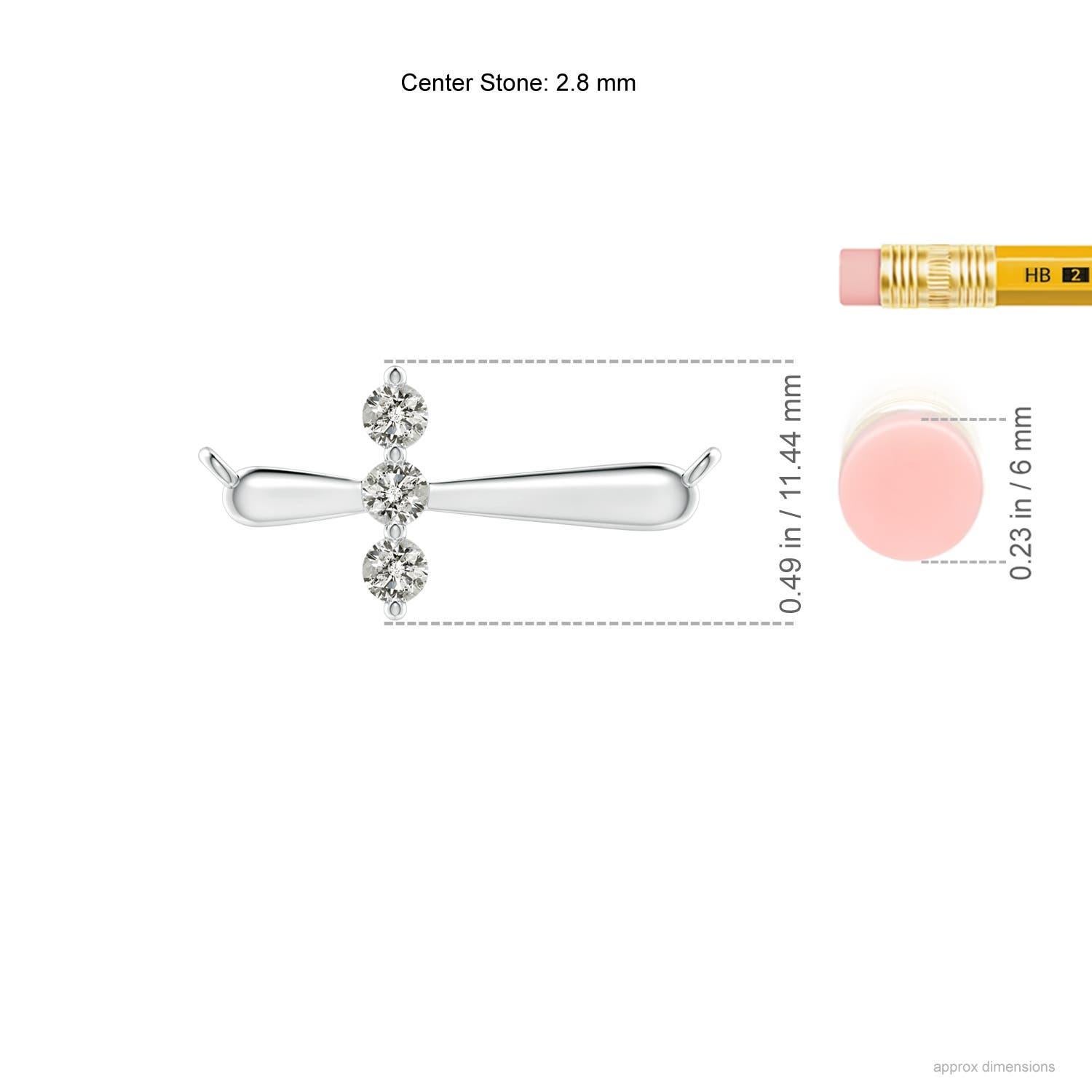 Round Cut Angara Natural Diamond Sideways Cross Necklace in 14K White Gold for Women For Sale