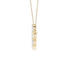 Angara Natural Diamond Sideways Cross Necklace in 14K Yellow Gold for Women