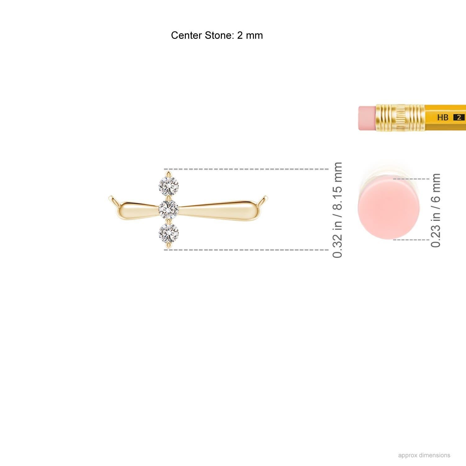 Round Cut Angara Natural Diamond Sideways Cross Necklace in 14K Yellow Gold for Women For Sale