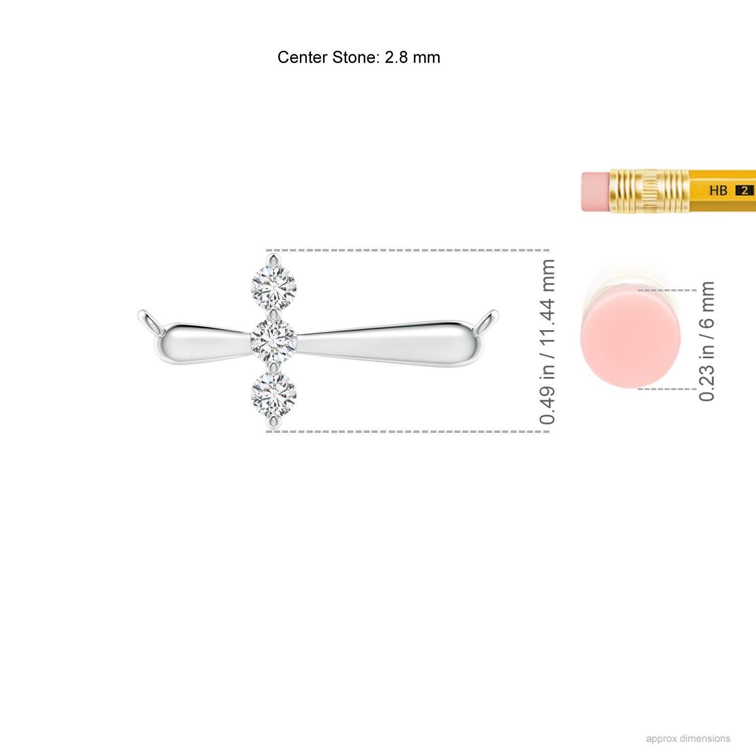 Round Cut Angara Natural Diamond Sideways Cross Necklace in Platinum for Women For Sale