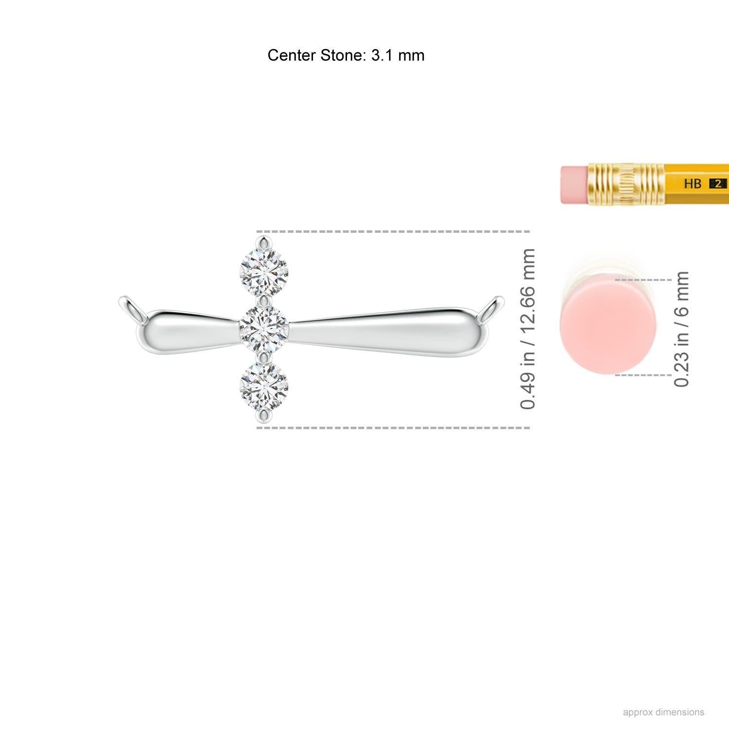 Round Cut Angara Natural Diamond Sideways Cross Necklace in Platinum for Women For Sale
