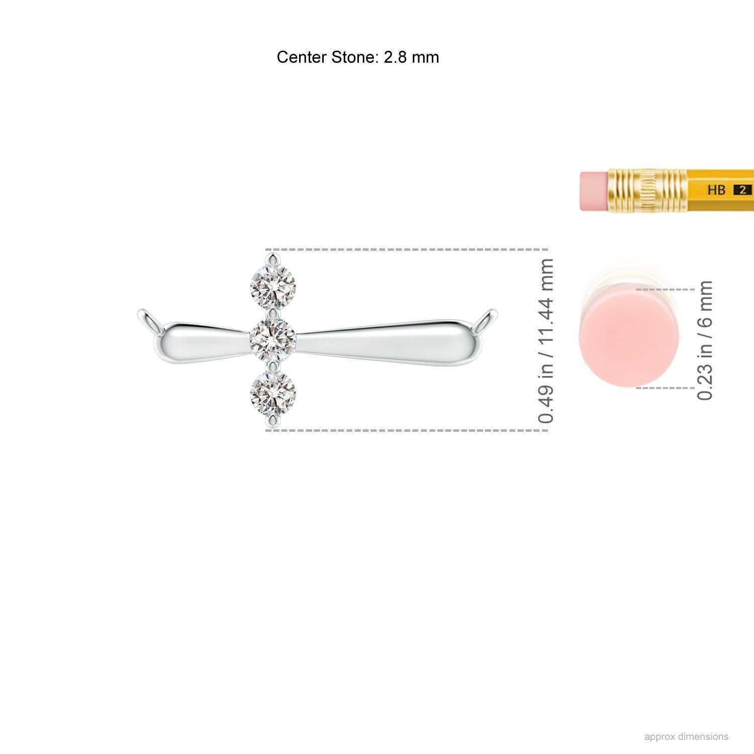 Round Cut Angara Natural Diamond Sideways Cross Necklace in Platinum for Women For Sale