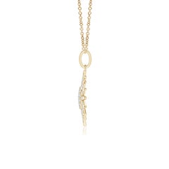 Angara Natural Diamond Sun Pendant in 14K Solid Gold for Women with Chain