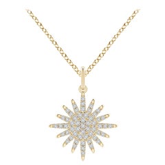 Angara Natural Diamond Sun Pendant in 14K Solid Gold for Women
