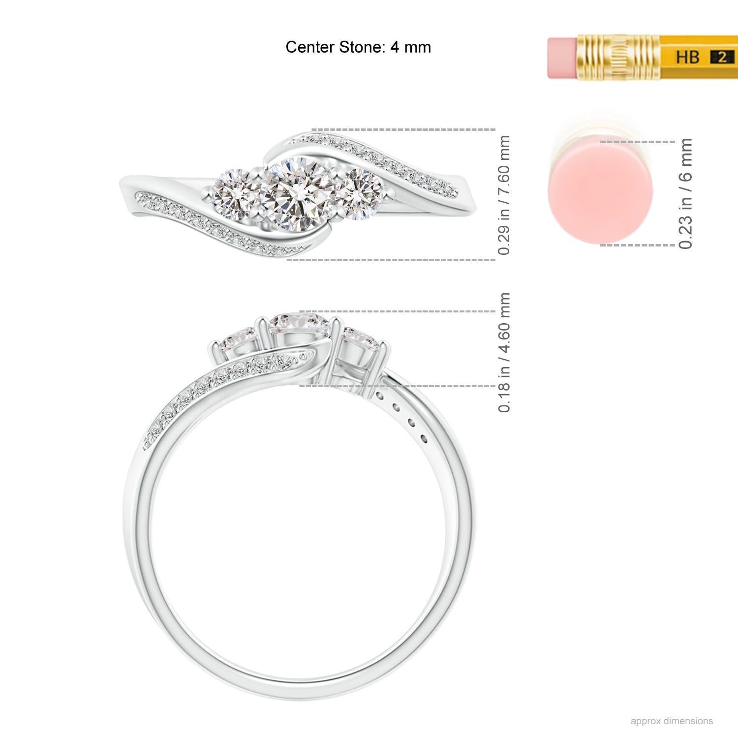 Angara Anillo de oro macizo de 14 quilates con tres piedras de diamantes naturales para mujer en Nuevo estado para la venta en Los Angeles, CA