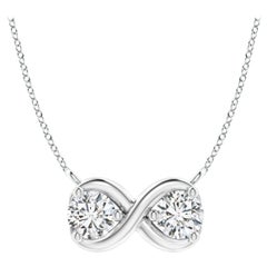 Collier pendentif double diamant naturel Angara en or massif 14K