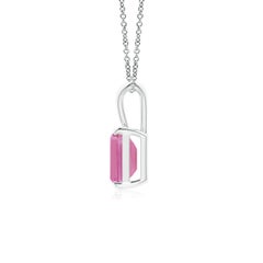 Natural Emerald-Cut 1.15 ct Pink Sapphire Solitaire Pendant in 14K Solid Gold