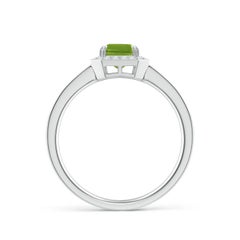 Angara natürlichen Smaragd-Schliff 1ct Peridot Verlobungsring Diamant in 14K massivem Gold