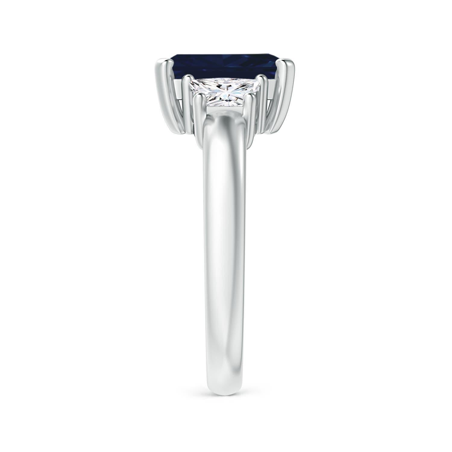 Angara Natürlicher Smaragd-Schliff 2,45 ct Blauer Saphir und Diamant Ring 14K Solid Gold im Zustand „Neu“ im Angebot in Los Angeles, CA