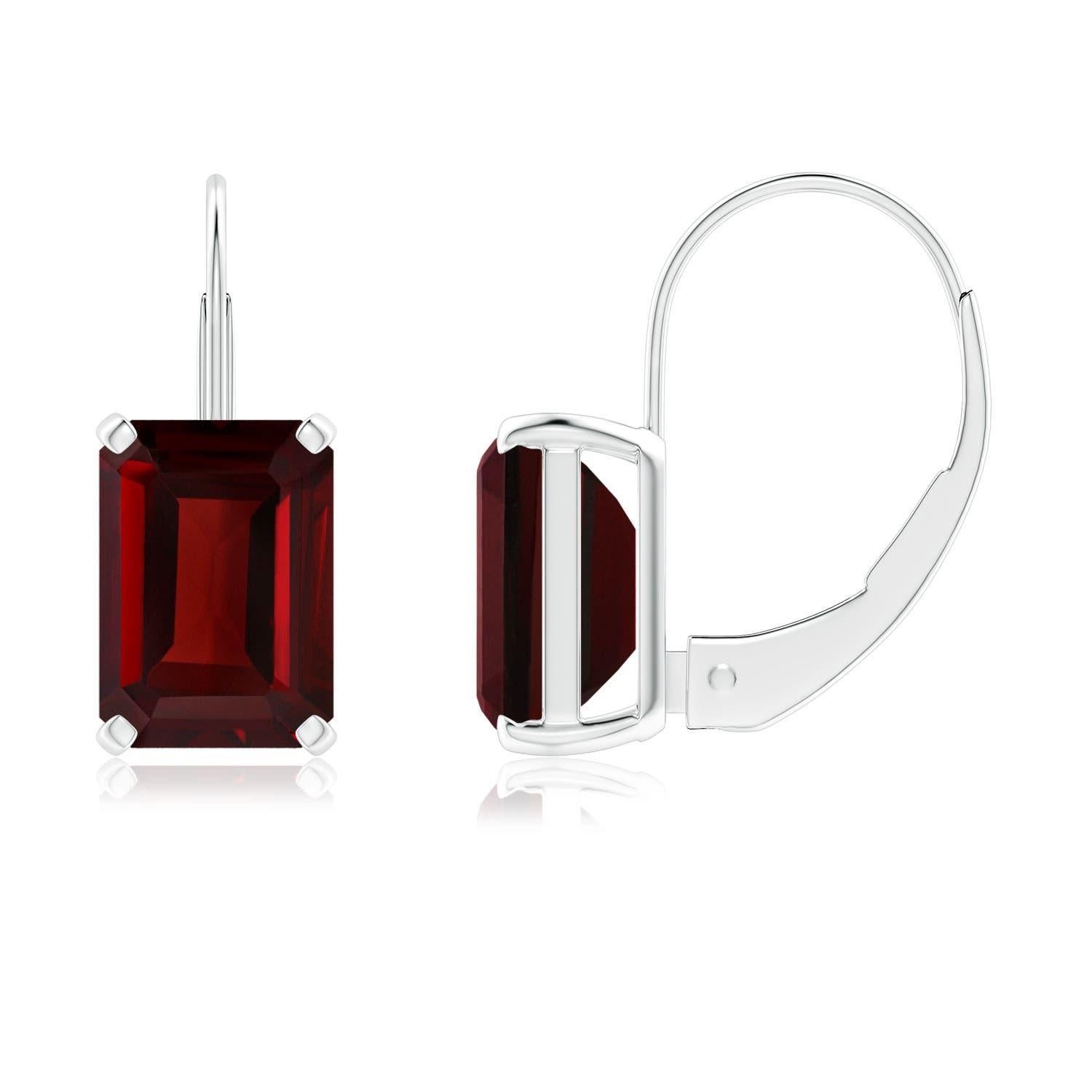 Angara - Boucles d'oreilles en or 14 carats avec solitaire en grenat taillé en émeraude naturelle de 2,4 ct. Neuf - En vente à Los Angeles, CA