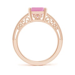 Angara Natural Emerald Cut 2.52 ct Pink Tourmaline Solitaire Ring 14K Solid Gold