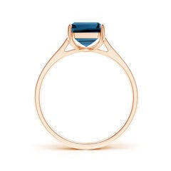 Angara Natural Emerald-Cut 2.75 ct London Blue Topaz Cocktail Ring in 14K Gold