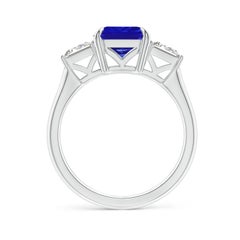 Angara Natural Emerald-Cut 3.15 ct Tanzanite & Baguette Diamond Ring in 14K Gold